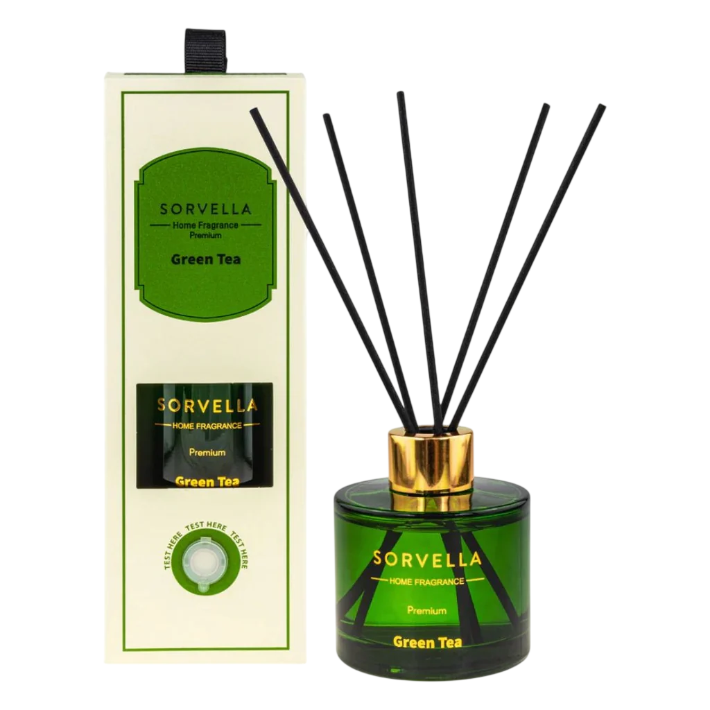 Sorvella, Green Tea, Bețișoare parfumate, Difuzor de aromă cu bețișoare, Verde, 120 ml