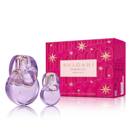 Xmas 2023 Set Bvlgari: Omnia Amethyste, Apa de toaleta, Femei, 100 ml + Omnia Amethyste, Apa de toaleta, Femei, 15 ml *Miniature