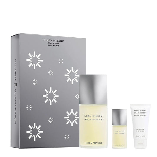 Xmas 2023 Set Issey Miyake: L'Eau D'Issey Pour Homme, Apa de toaleta, Barbati, 125 ml + L'Eau d'Issey, Apa de toaleta, Barbati, 15 ml *Miniature + L'Eau d'Issey, Moisturizing, Shower Gel, For All Skin Types, 50 ml
