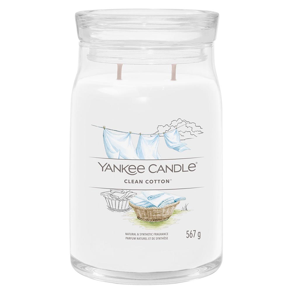 Yankee Candle, Clean Cotton, Lumânare parfumată, 567 g