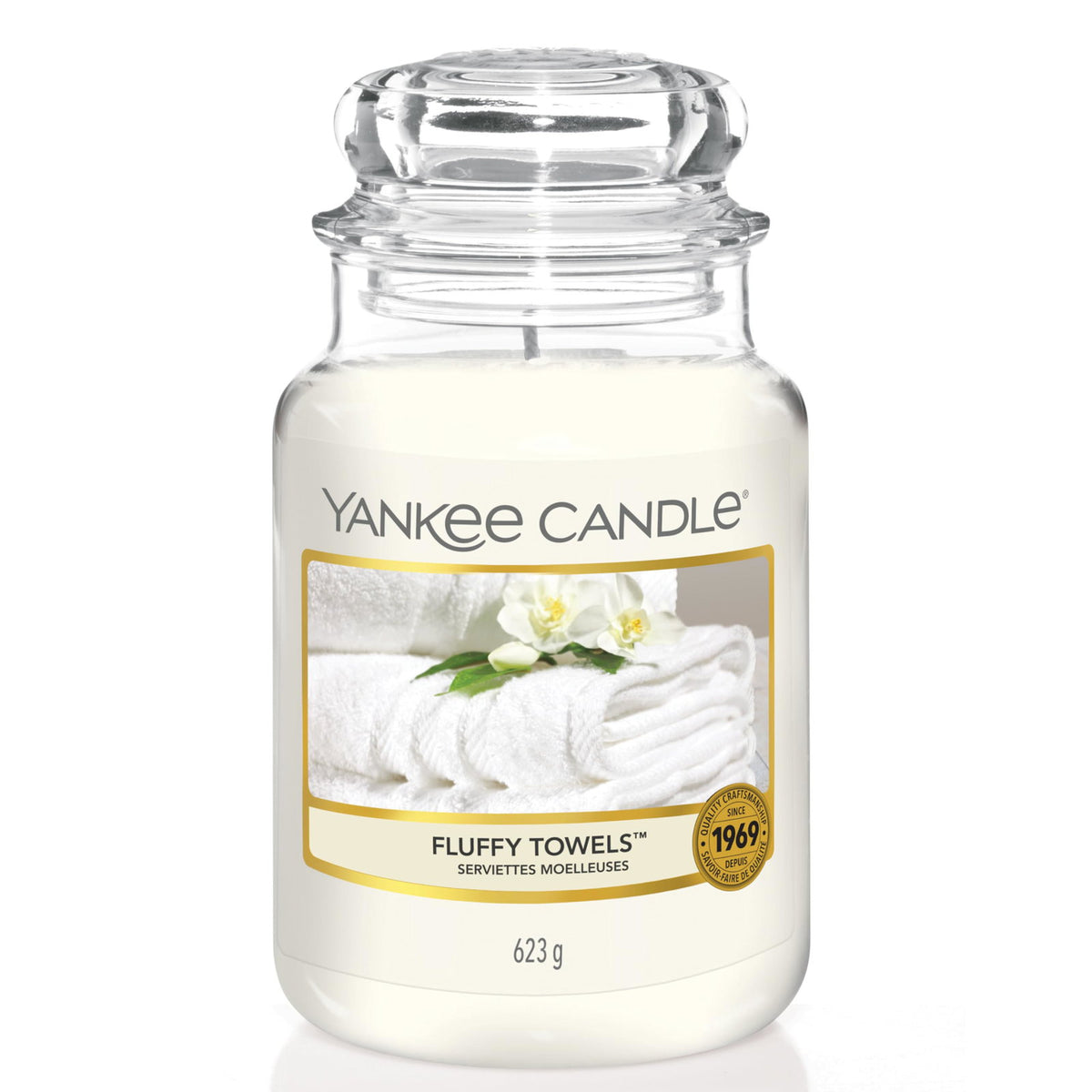Yankee Candle, Fluffy Towels, Lumânare parfumată, 623 g