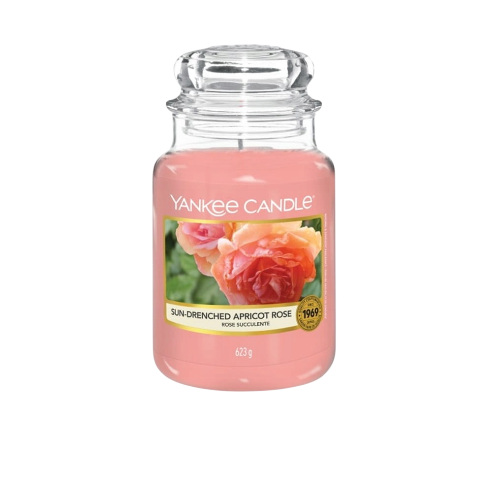 Yankee Candle, Sun-Drenched Apricot Rose, Caisă însorită, Floare de nectarină, Lumânare parfumată, 623 g